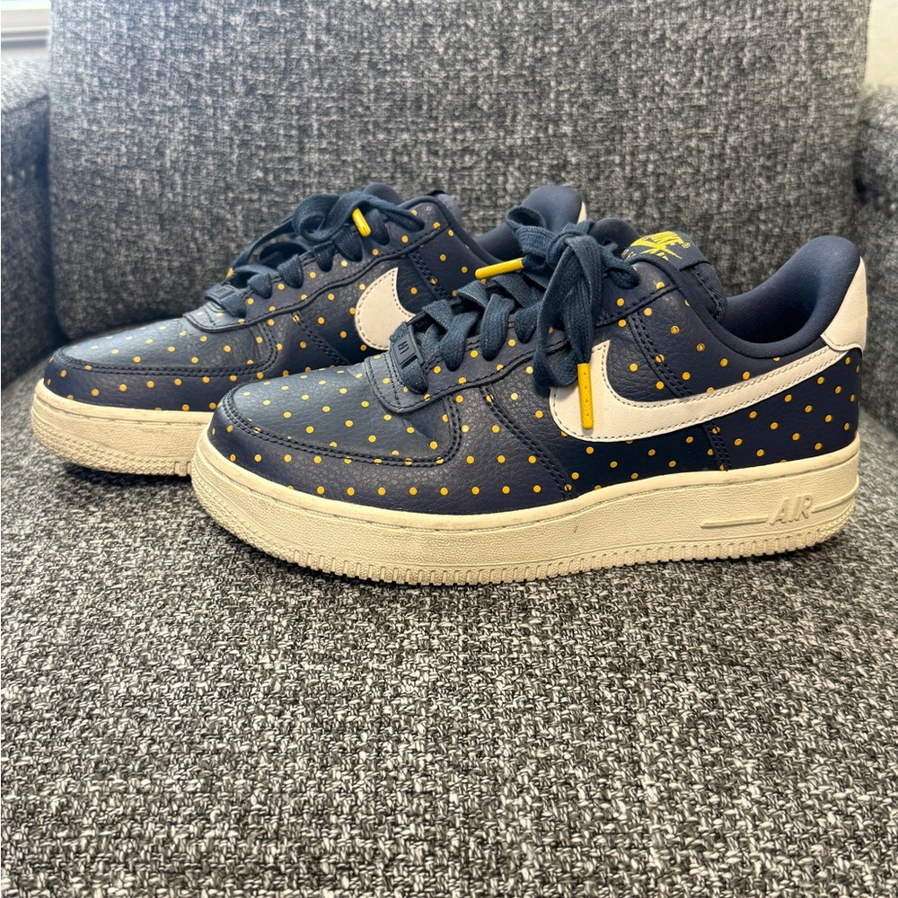 Navy and Yellow Polka Dot Sneakers